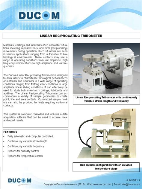 reciprocating tribometer pdf